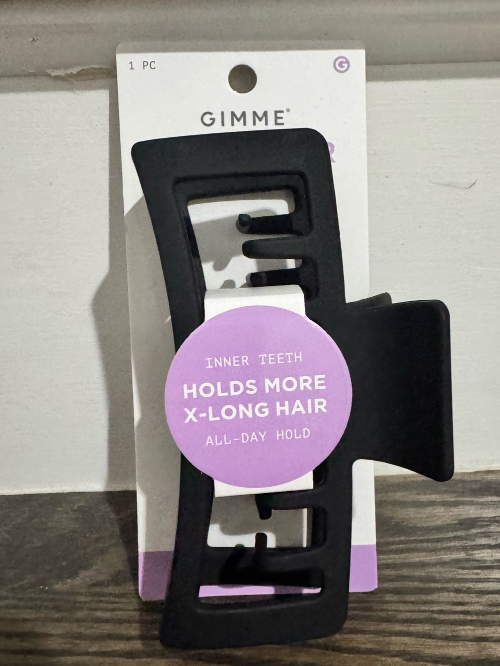 Gimme Beauty XL Rectangle Claw Clip Duo - Hair Clips with Velvet-Like Black